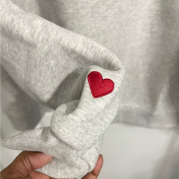 Parke Valentine's Varsity Mock neck - Classic Grey + Crimson - Picture 11 of 15